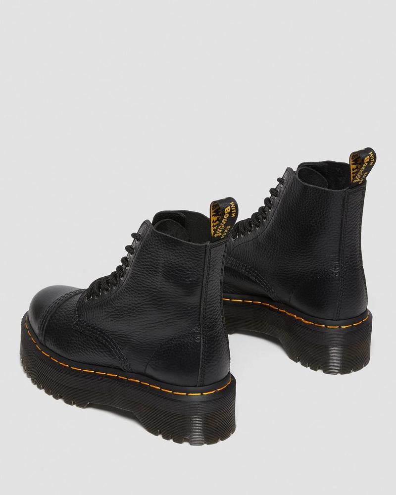 Black Women's Dr Martens Sinclair Milled Nappa Leather Platform Boots | CA 259FDN